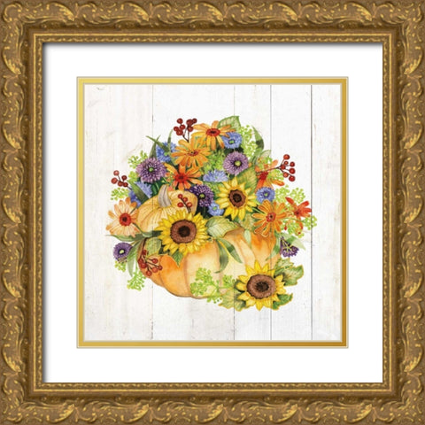 Autumn Days II Gold Gold Ornate Wood Framed Art Print with Double Matting by McKenna, Kathleen Parr
