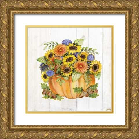 Autumn Days III Gold Gold Ornate Wood Framed Art Print with Double Matting by McKenna, Kathleen Parr