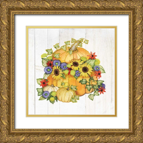 Autumn Days IV Gold Gold Ornate Wood Framed Art Print with Double Matting by McKenna, Kathleen Parr