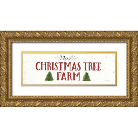 Christmas in the Heartland VI Crop Gold Ornate Wood Framed Art Print with Double Matting by Wiens, James