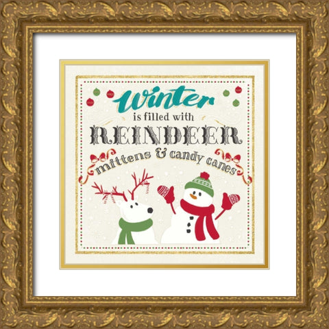 Winter Wonderland I on White Gold Ornate Wood Framed Art Print with Double Matting by Penner, Janelle