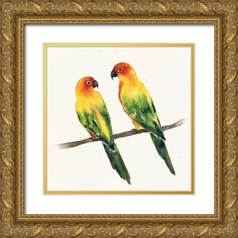 Tropical Fun Bird III Gold Ornate Wood Framed Art Print with Double Matting by Sussman, Harriet