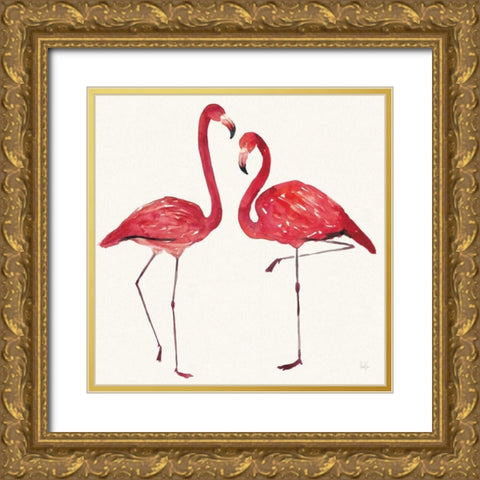Tropical Fun Bird IV Gold Ornate Wood Framed Art Print with Double Matting by Sussman, Harriet