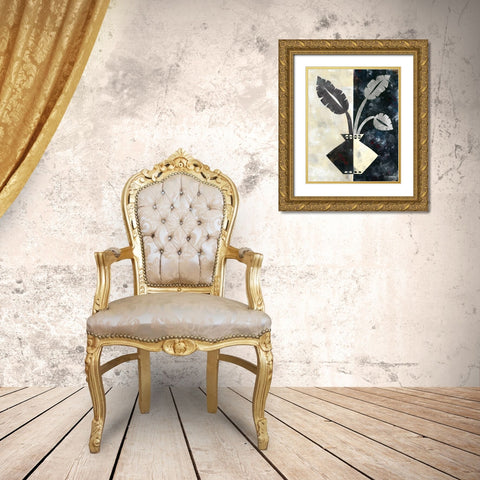 Pretty Palms I Neutral Gold Ornate Wood Framed Art Print with Double Matting by Wild Apple Portfolio