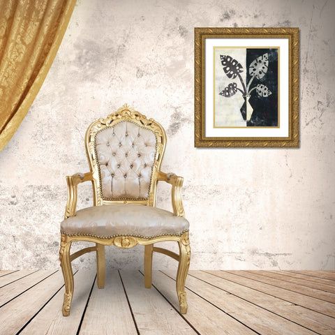 Pretty Palms III Neutral Gold Ornate Wood Framed Art Print with Double Matting by Wild Apple Portfolio