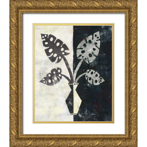 Pretty Palms III Neutral Gold Ornate Wood Framed Art Print with Double Matting by Wild Apple Portfolio