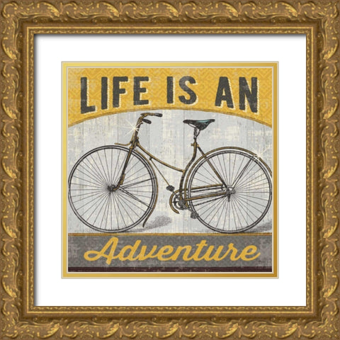 Life is an Adventure Gold Ornate Wood Framed Art Print with Double Matting by Studio, Pela