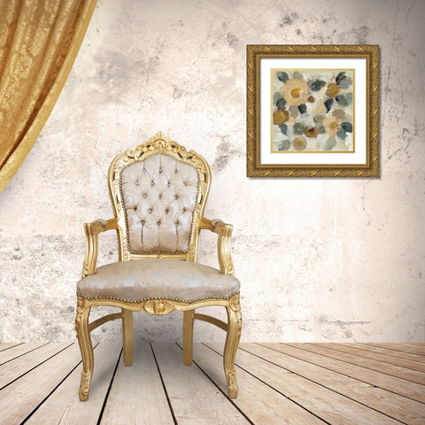 Neutral Floral Beige II Gold Ornate Wood Framed Art Print with Double Matting by Vassileva, Silvia