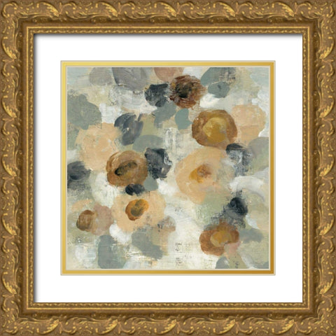 Neutral Floral Beige III Gold Ornate Wood Framed Art Print with Double Matting by Vassileva, Silvia
