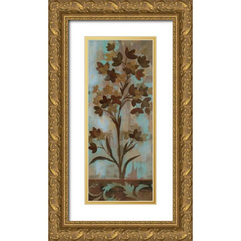 Monsoon Florals I Gold Ornate Wood Framed Art Print with Double Matting by Vassileva, Silvia