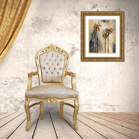 Palm Trees I Gold Ornate Wood Framed Art Print with Double Matting by Vassileva, Silvia