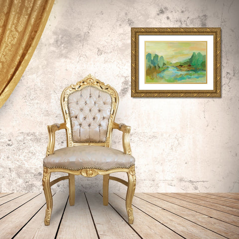 Jade Forest Gold Ornate Wood Framed Art Print with Double Matting by Vassileva, Silvia
