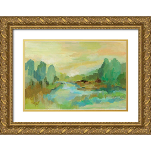 Jade Forest Gold Ornate Wood Framed Art Print with Double Matting by Vassileva, Silvia