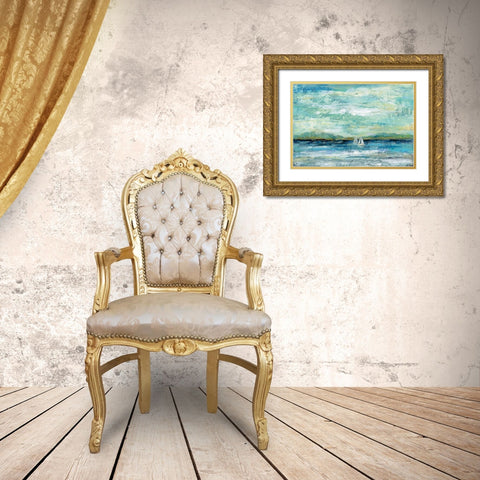 Calm Lake Gold Ornate Wood Framed Art Print with Double Matting by Vassileva, Silvia