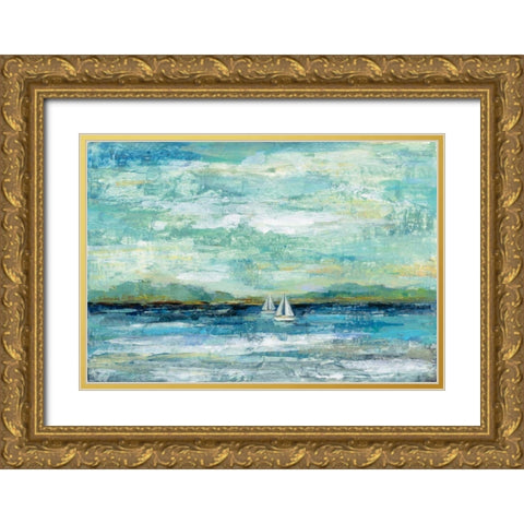Calm Lake Gold Ornate Wood Framed Art Print with Double Matting by Vassileva, Silvia