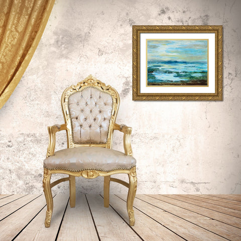 Northern Lake Gold Ornate Wood Framed Art Print with Double Matting by Vassileva, Silvia