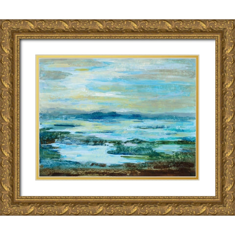 Northern Lake Gold Ornate Wood Framed Art Print with Double Matting by Vassileva, Silvia