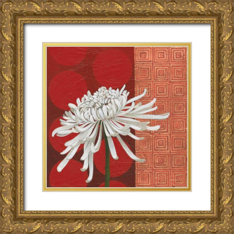 Morning Chrysanthemum II Gold Ornate Wood Framed Art Print with Double Matting by Lovell, Kathrine