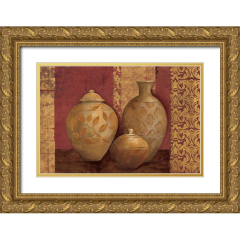 Aegean Vessels on Spice Gold Ornate Wood Framed Art Print with Double Matting by Tillmon, Avery