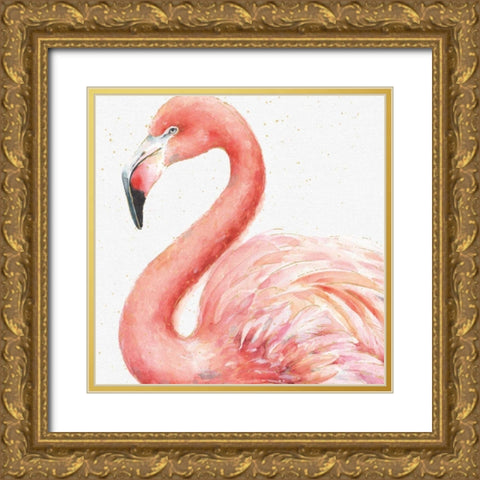 Gracefully Pink III Gold Ornate Wood Framed Art Print with Double Matting by Audit, Lisa