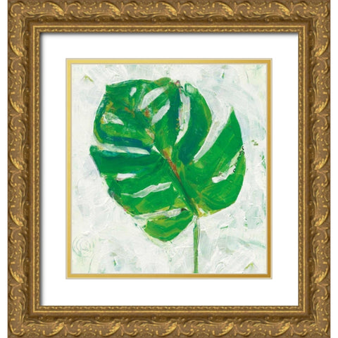 Single Leaf Play II Gold Ornate Wood Framed Art Print with Double Matting by Day, Kellie
