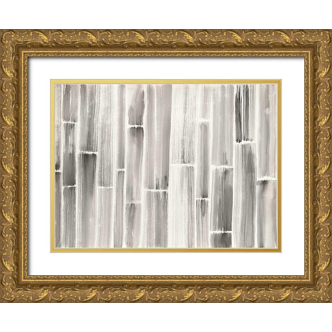 Bamboo Pattern Gold Ornate Wood Framed Art Print with Double Matting by Nai, Danhui