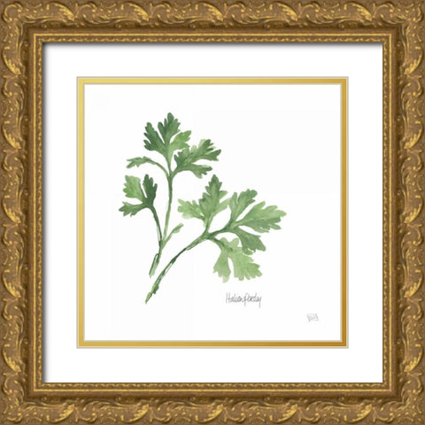 Italian Parsley v2 Gold Ornate Wood Framed Art Print with Double Matting by Paschke, Chris