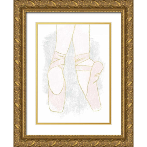 On Pointe II Gold Ornate Wood Framed Art Print with Double Matting by Hershey, Moira