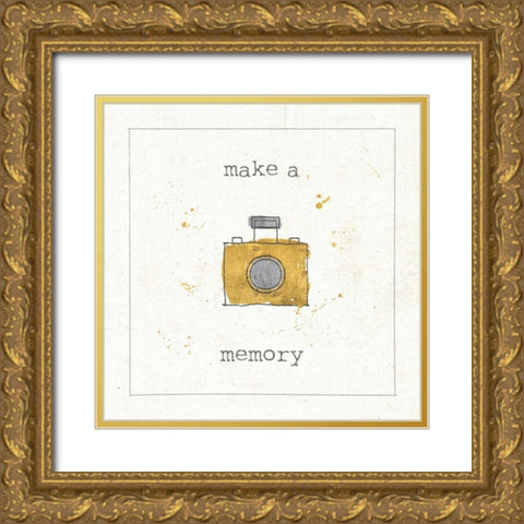 Lil Memos Make a Memory Gold Ornate Wood Framed Art Print with Double Matting by Pela Studio