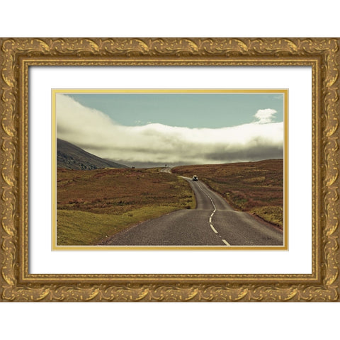 The Open Road Crop Gold Ornate Wood Framed Art Print with Double Matting by Bevan, Keri