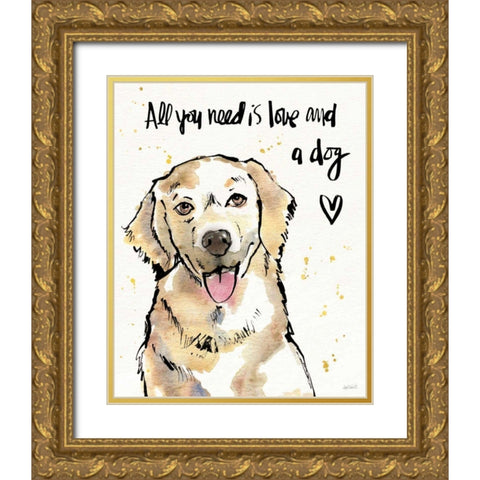 Strike a Paws V Gold Ornate Wood Framed Art Print with Double Matting by Tavoletti, Anne