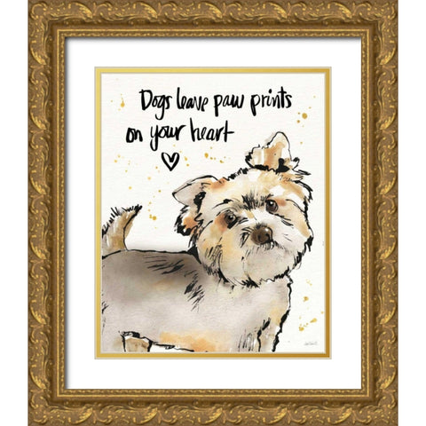 Strike a Paws VII Gold Ornate Wood Framed Art Print with Double Matting by Tavoletti, Anne