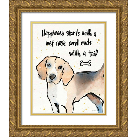Strike a Paws IV Gold Ornate Wood Framed Art Print with Double Matting by Tavoletti, Anne