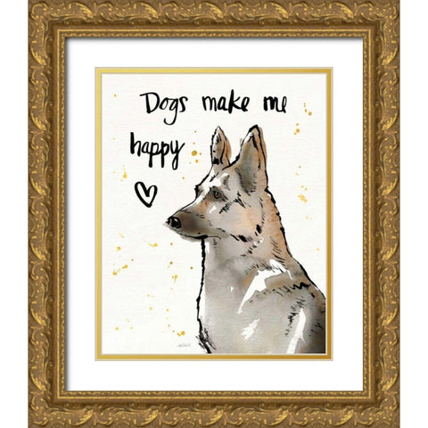 Strike a Paws VIII Gold Ornate Wood Framed Art Print with Double Matting by Tavoletti, Anne