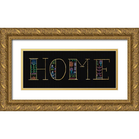 Bright Folklore Home Gold Ornate Wood Framed Art Print with Double Matting by Wild Apple Portfolio