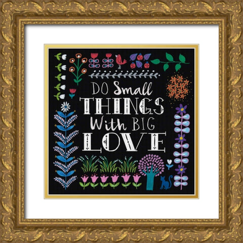 Bright Folklore Inspiration I Gold Ornate Wood Framed Art Print with Double Matting by Wild Apple Portfolio