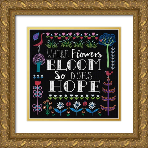 Bright Folklore Inspiration II Gold Ornate Wood Framed Art Print with Double Matting by Wild Apple Portfolio
