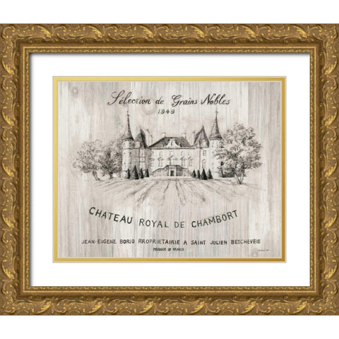 Chateau Chambort on Wood Gold Ornate Wood Framed Art Print with Double Matting by Nai, Danhui