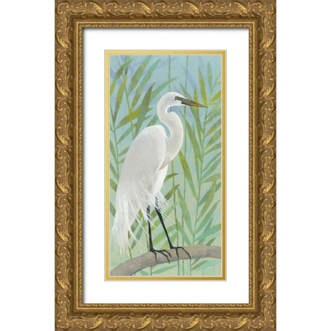 Egret by the Shore I Gold Ornate Wood Framed Art Print with Double Matting by Lovell, Kathrine