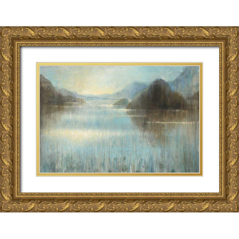 Through the Mist Crop Gold Ornate Wood Framed Art Print with Double Matting by Nai, Danhui