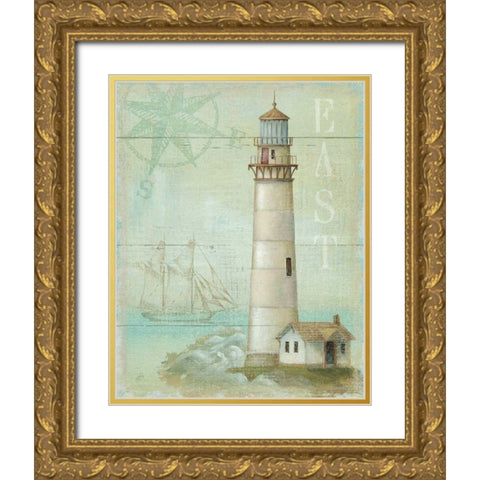 East Coastal Light Gold Ornate Wood Framed Art Print with Double Matting by Brissonnet, Daphne