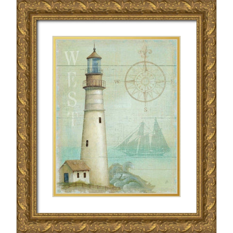 West Coastal Light Gold Ornate Wood Framed Art Print with Double Matting by Brissonnet, Daphne