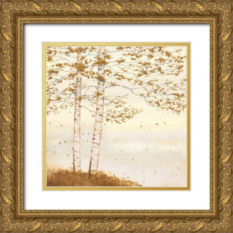 Golden Birch I Off White Gold Ornate Wood Framed Art Print with Double Matting by Wiens, James