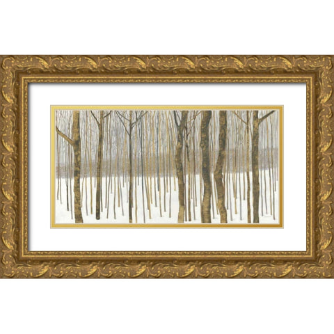 Woods in Winter Gold Gold Ornate Wood Framed Art Print with Double Matting by Lovell, Kathrine