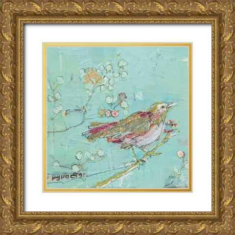 Birds of a Feather v2 Gold Ornate Wood Framed Art Print with Double Matting by Day, Kellie