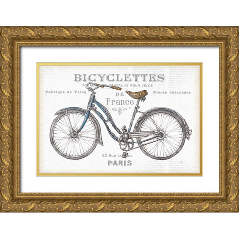 Bicycles II Gold Ornate Wood Framed Art Print with Double Matting by Brissonnet, Daphne