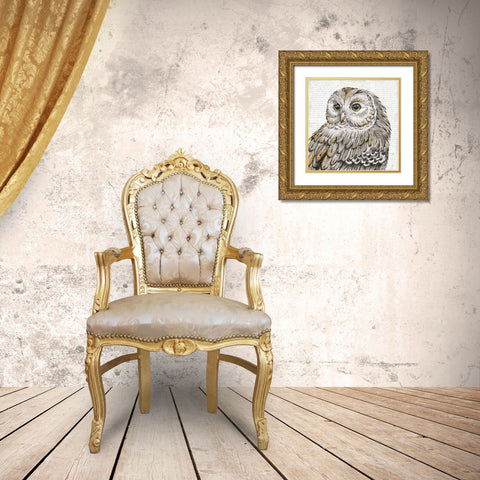 Beautiful Owls I Gold Ornate Wood Framed Art Print with Double Matting by Brissonnet, Daphne