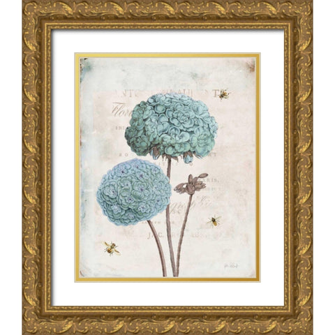 Geranium Study II Gold Ornate Wood Framed Art Print with Double Matting by Pertiet, Katie