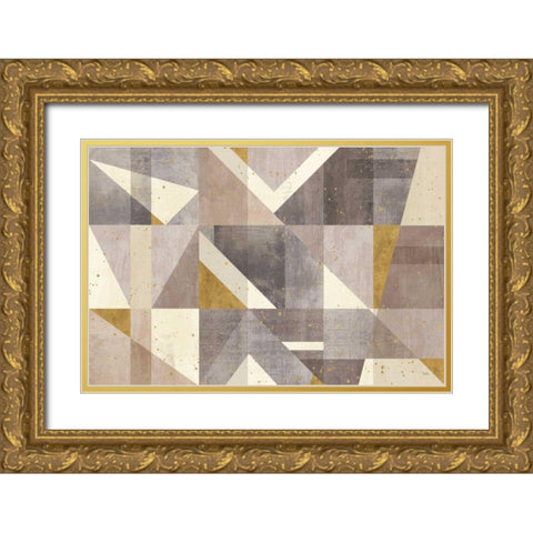 Framework I Gold Ornate Wood Framed Art Print with Double Matting by Charron, Veronique