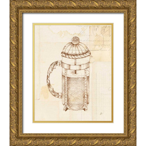 Authentic Coffee II Gold Ornate Wood Framed Art Print with Double Matting by Brissonnet, Daphne